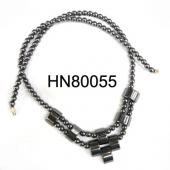 Hematite Teeths Pendants Beads Stone Chain Statement Bib Choker Fashion Necklace